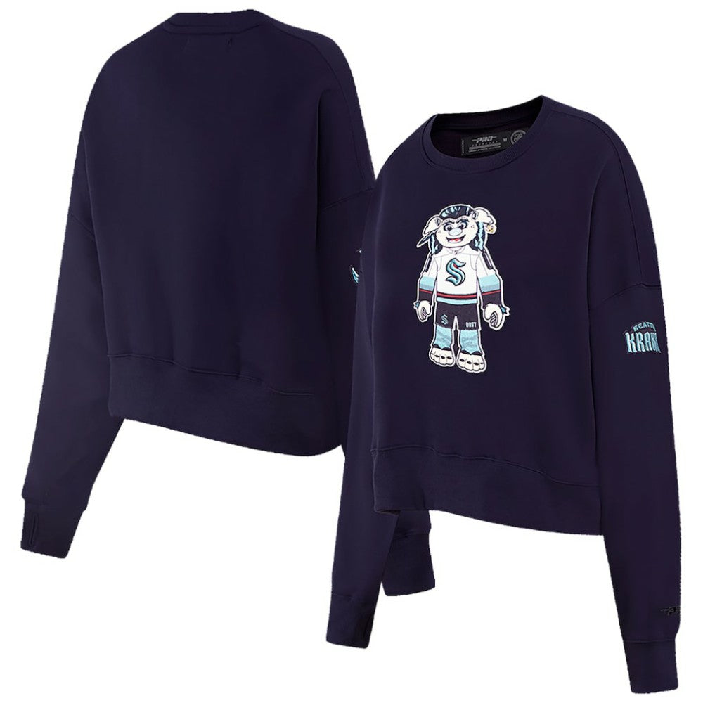 Seattle Kraken Pro Standard Women's Mascot Crewneck Pullover Sweatshirt - Deep Sea Blue - NHL