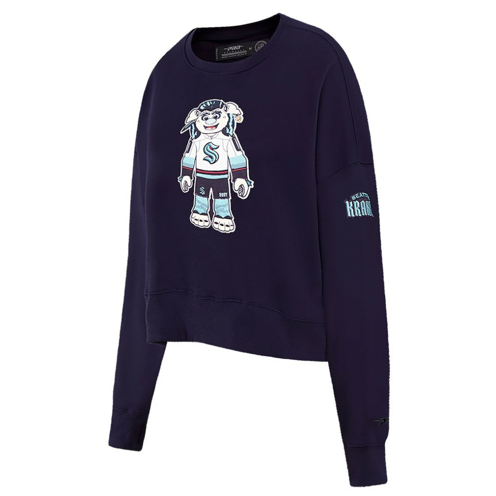 Seattle Kraken Pro Standard Women's Mascot Crewneck Pullover Sweatshirt - Deep Sea Blue - NHL