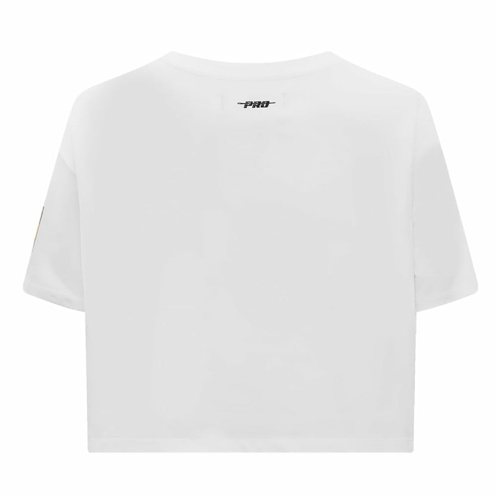 Vegas Golden Knights Pro Standard Women's Boxy Script Tail Cropped T-Shirt - White - NHL