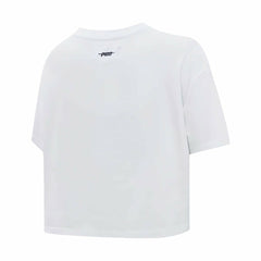 Pittsburgh Penguins Pro Standard Women's Boxy Script Tail Cropped T-Shirt - White - NHL