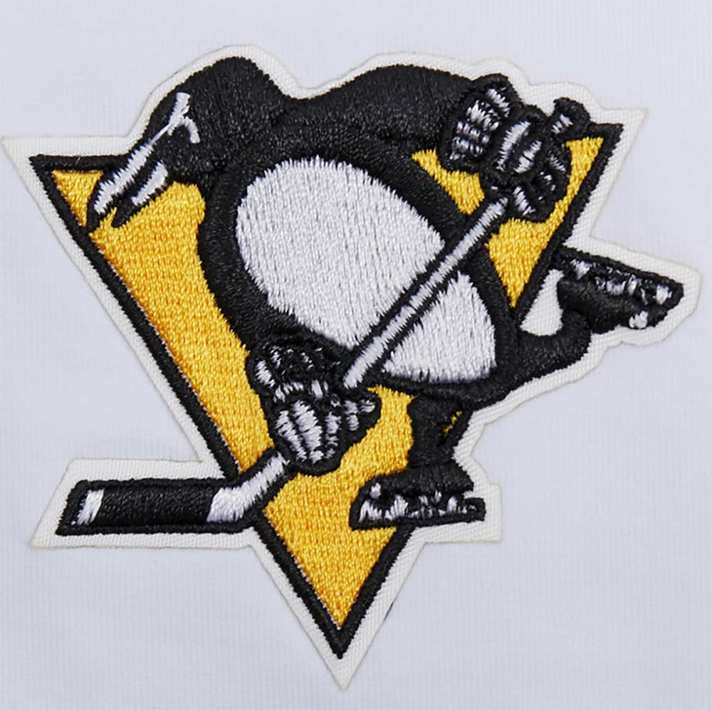 Pittsburgh Penguins Pro Standard Women's Boxy Script Tail Cropped T-Shirt - White - NHL