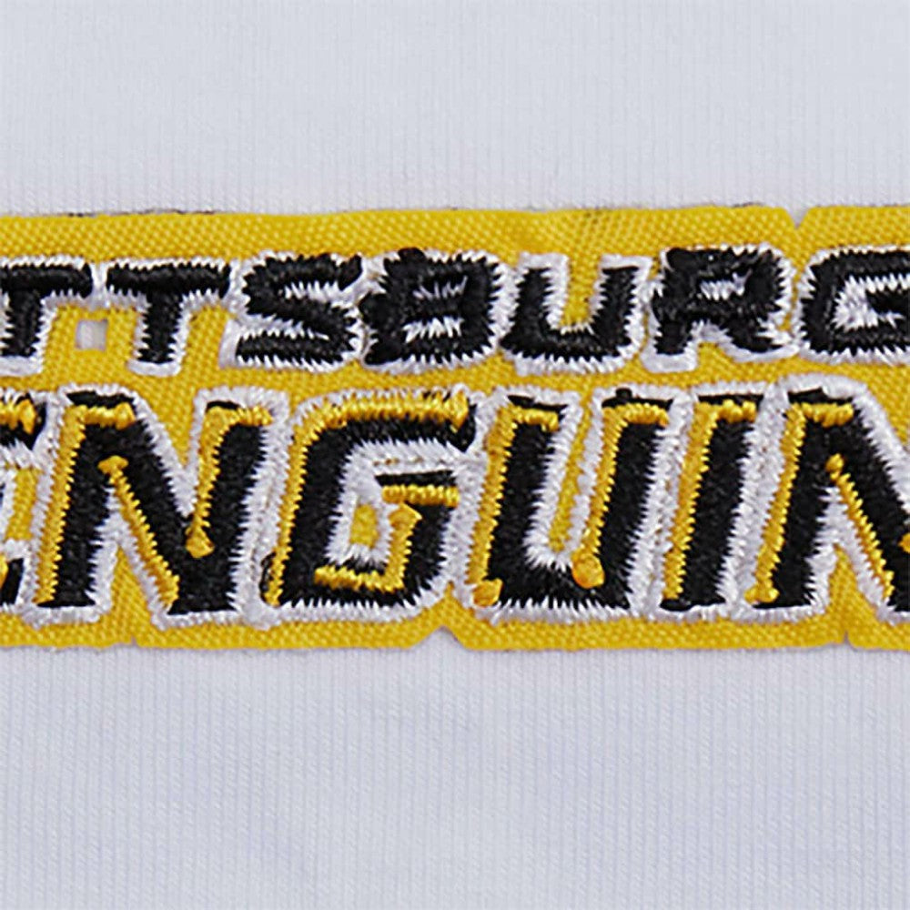 Pittsburgh Penguins Pro Standard Women's Boxy Script Tail Cropped T-Shirt - White - NHL