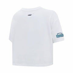 Seattle Kraken Pro Standard Women's Boxy Script Tail Cropped T-Shirt - White - NHL