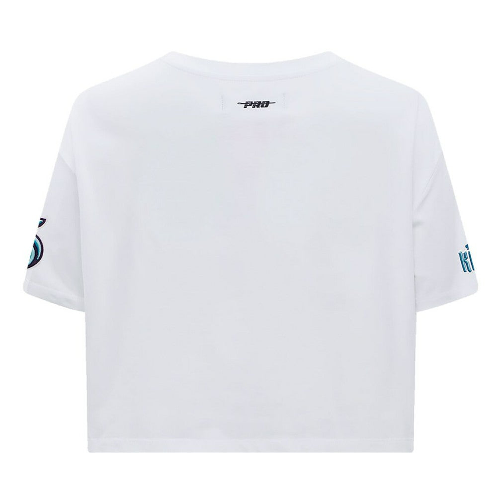 Seattle Kraken Pro Standard Women's Boxy Script Tail Cropped T-Shirt - White - NHL