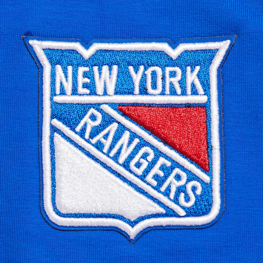 New York Rangers Pro Standard Women's Boxy Script Tail Cropped T-Shirt - Blue - NHL