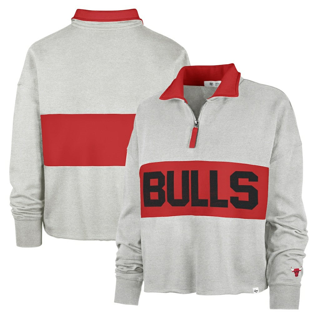 Chicago Bulls '47 Women's Breakthrough Remi Quarter-Zip Jacket Heather Gray - NBA