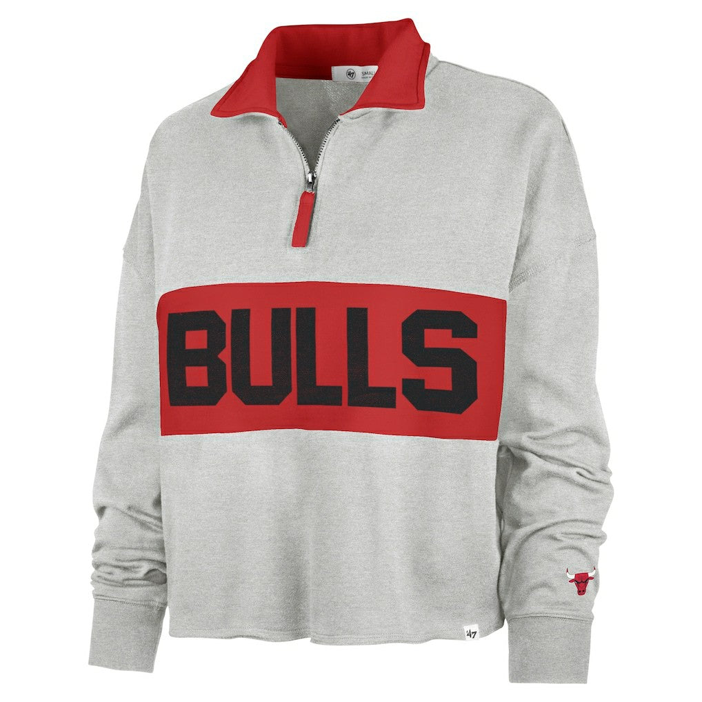 Chicago Bulls '47 Women's Breakthrough Remi Quarter-Zip Jacket Heather Gray - NBA