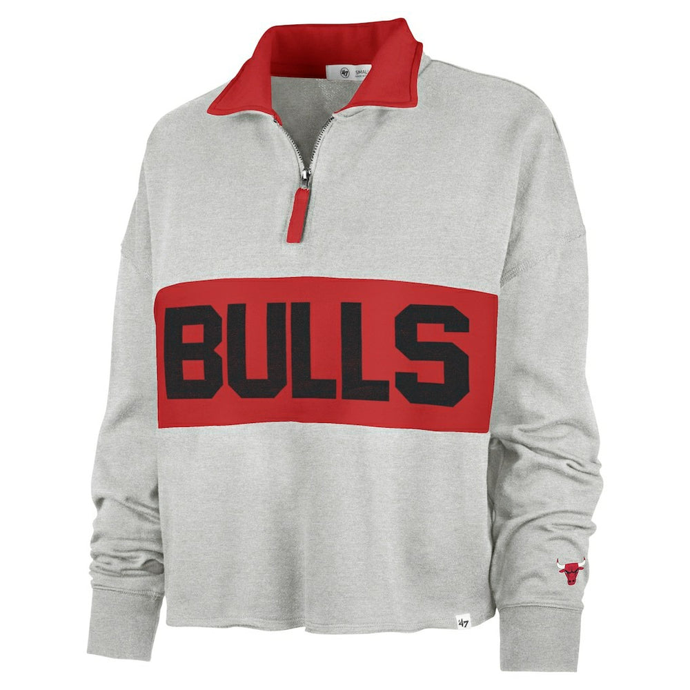 Chicago Bulls '47 Women's Breakthrough Remi Quarter-Zip Jacket Heather Gray - NBA