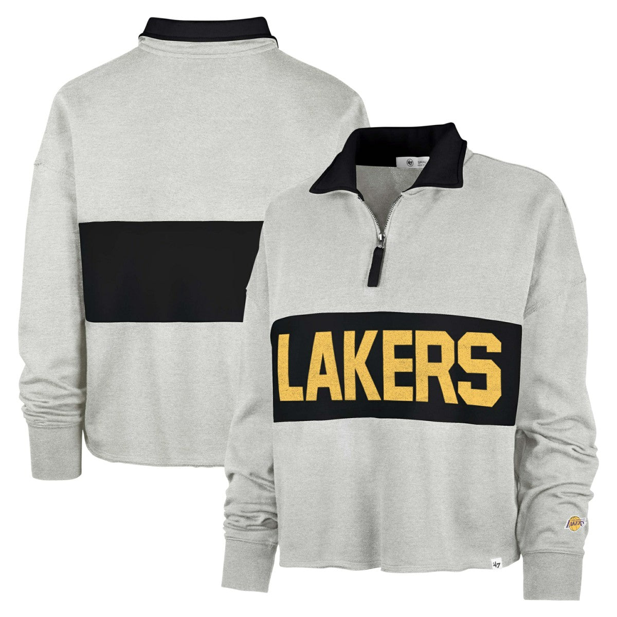 Los Angeles Lakers '47 Women's Breakthrough Remi Quarter-Zip Jacket Heather Gray - NBA