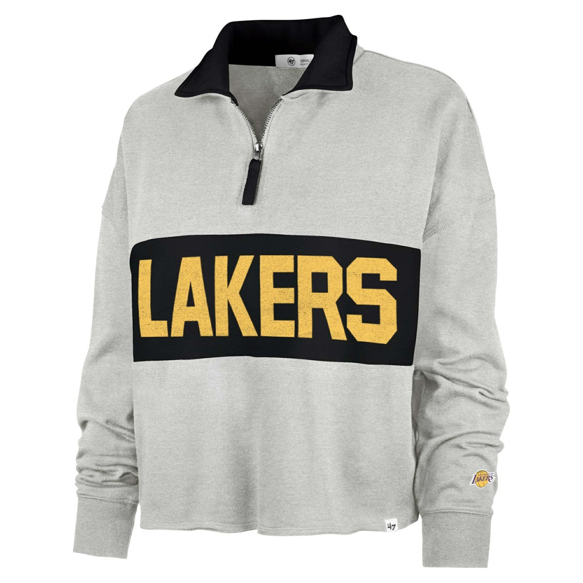 Los Angeles Lakers '47 Women's Breakthrough Remi Quarter-Zip Jacket Heather Gray - NBA
