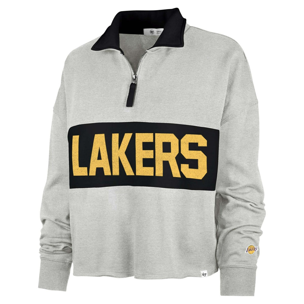 Los Angeles Lakers '47 Women's Breakthrough Remi Quarter-Zip Jacket Heather Gray - NBA