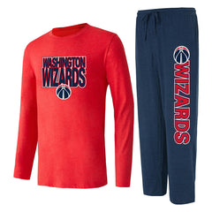 Washington Wizards Concepts Sport Meter Long Sleeve Top & Pants Sleep Set Navy/Red - NBA