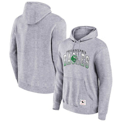 Philadelphia Eagles Pocket Passer Pullover Hoodie Heather Gray | Mitchell & Ness