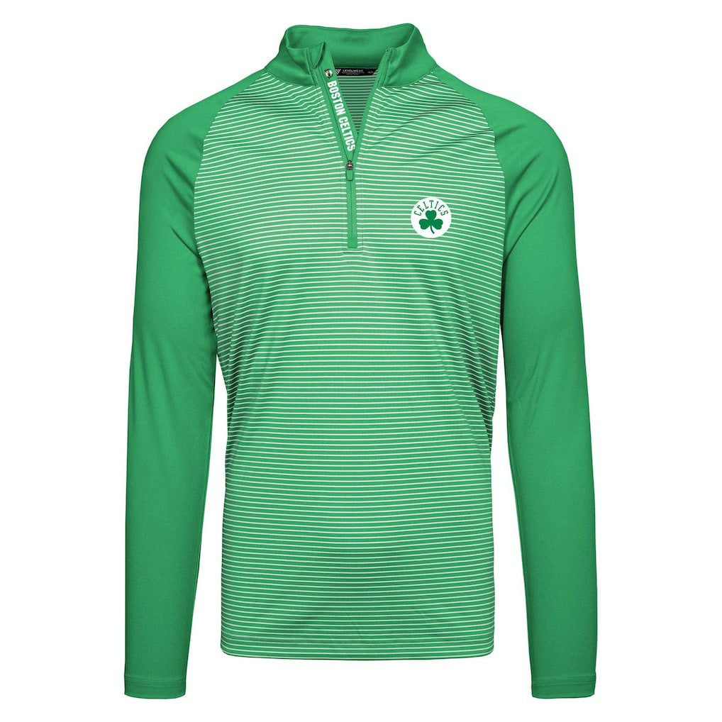 Boston Celtics Levelwear Charter Insignia Core Quarter-Zip Pullover Top Kelly Green - NBA