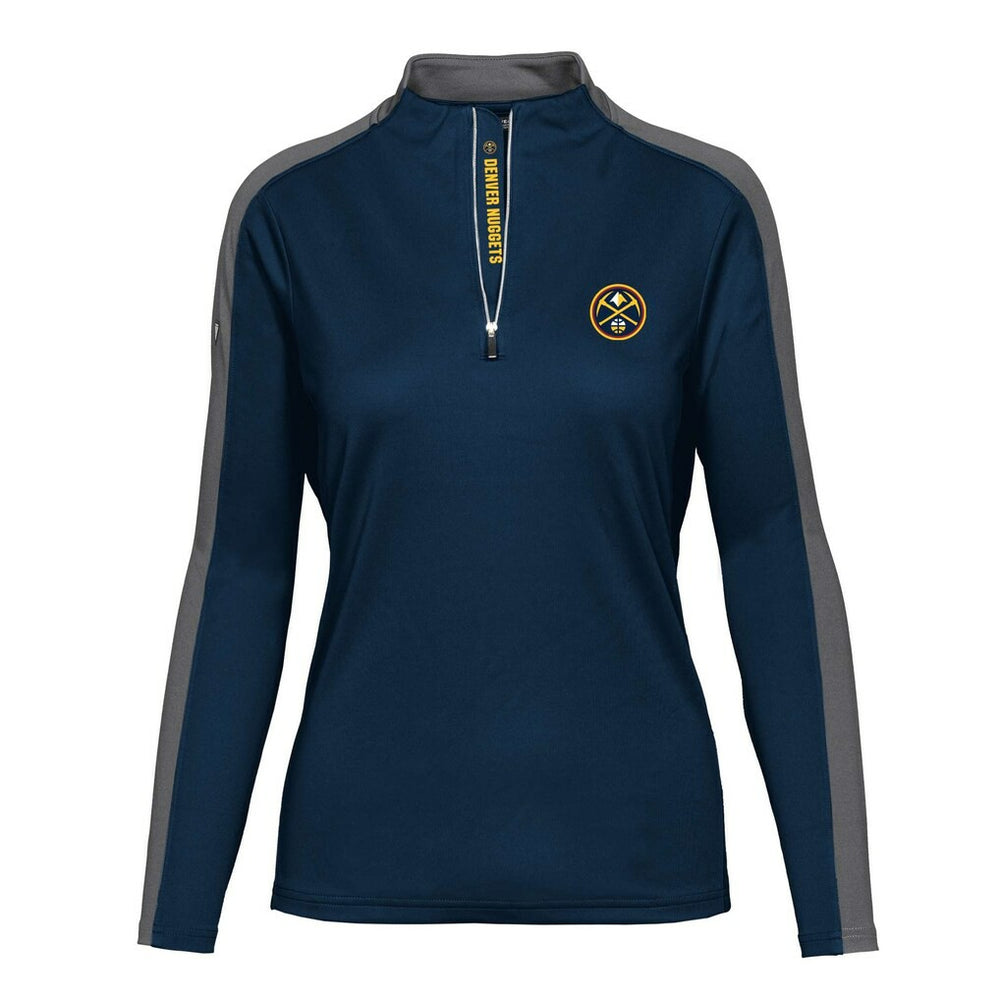 Denver Nuggets Levelwear Women's Remi Insignia Core Quarter-Zip Pullover Top Navy - NBA