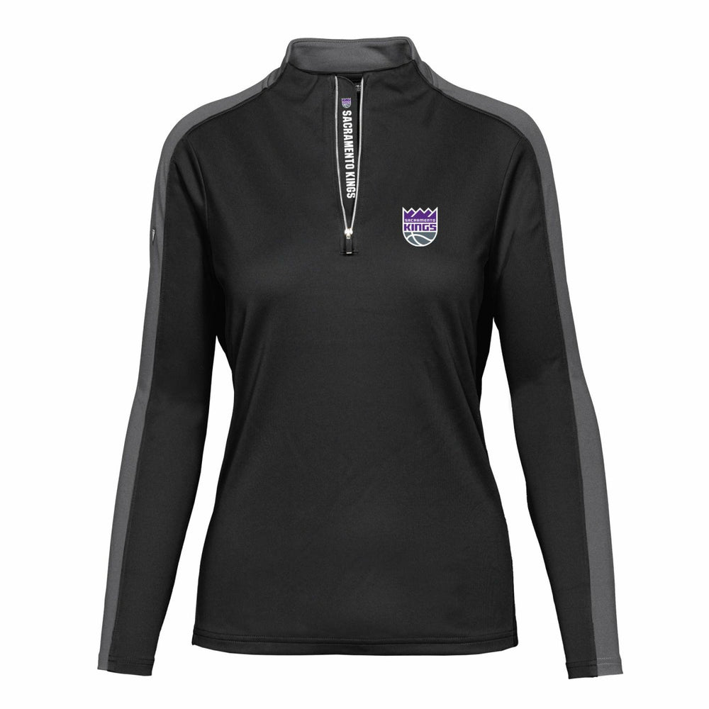 Sacramento Kings Levelwear Women's Remi Insignia Core Quarter-Zip Pullover Top Black - NBA