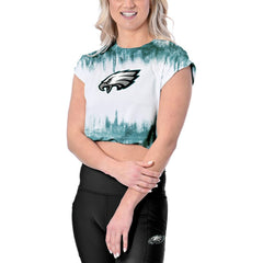 Philadelphia Eagles Certo Women's Cropped Framework T-Shirt White | NFL