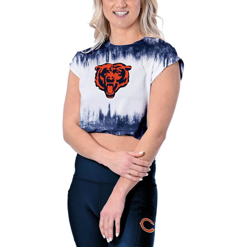 Chicago Bears Certo Women's Cropped Framework T-Shirt White | NFL