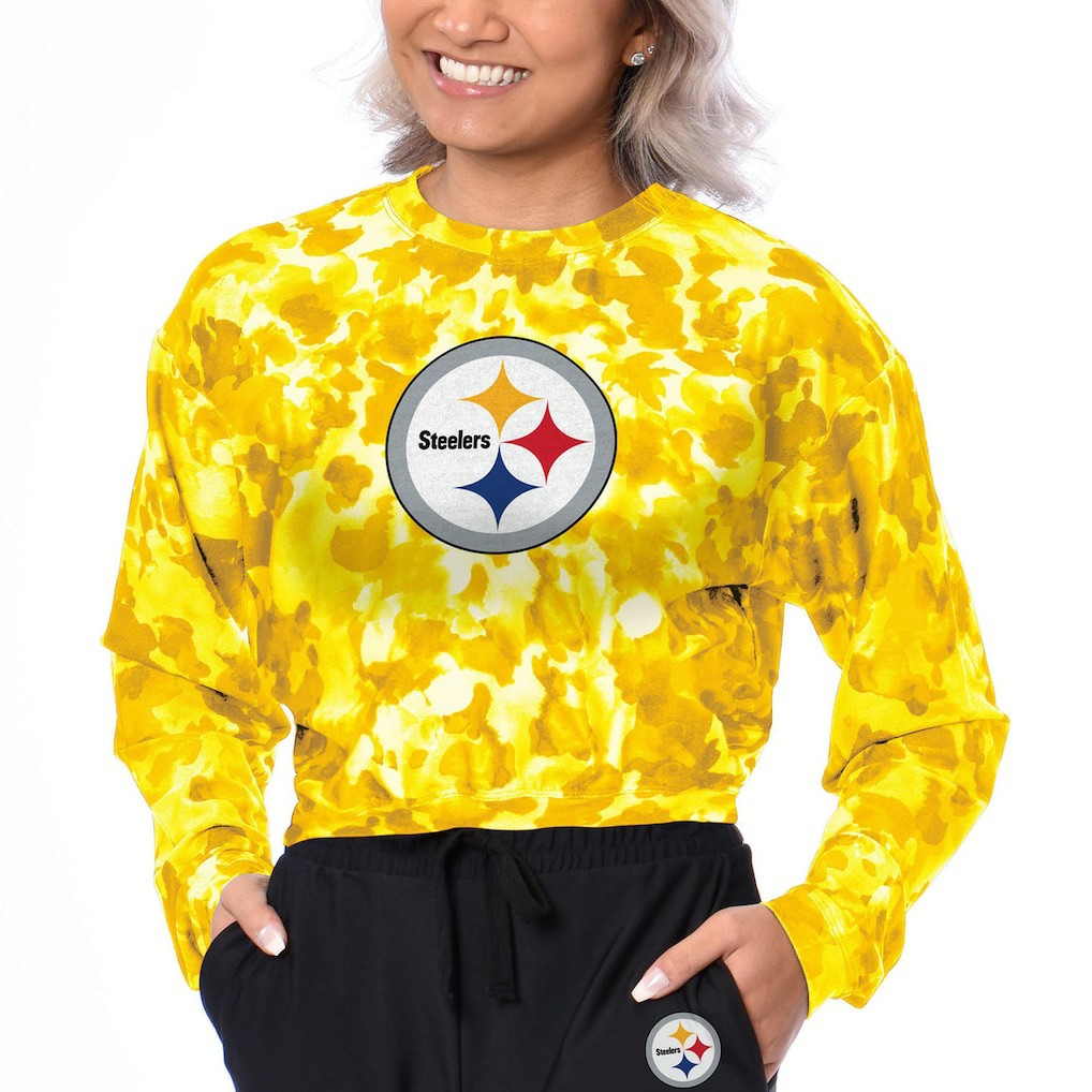 Pittsburgh Steelers Certo Women's Cropped Long Sleeve T-Shirt Gold | NFL