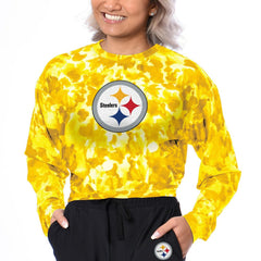 Pittsburgh Steelers Certo Women's Cropped Long Sleeve T-Shirt Gold | NFL