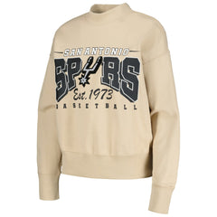 San Antonio Spurs Qore Women's Oversized Cozy Mock Neck Pullover Sweatshirt Cream - NBA