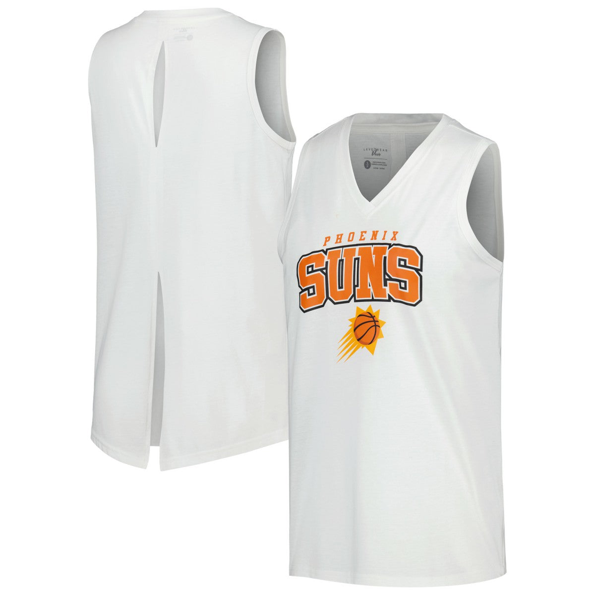 Phoenix Suns Levelwear Women's Paisley Peekaboo Tank Top White - NBA