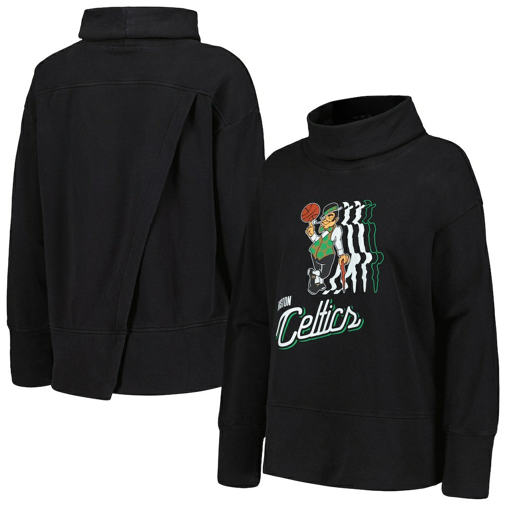 Boston Celtics Levelwear Women's Sunset Pullover Sweatshirt Black - NBA