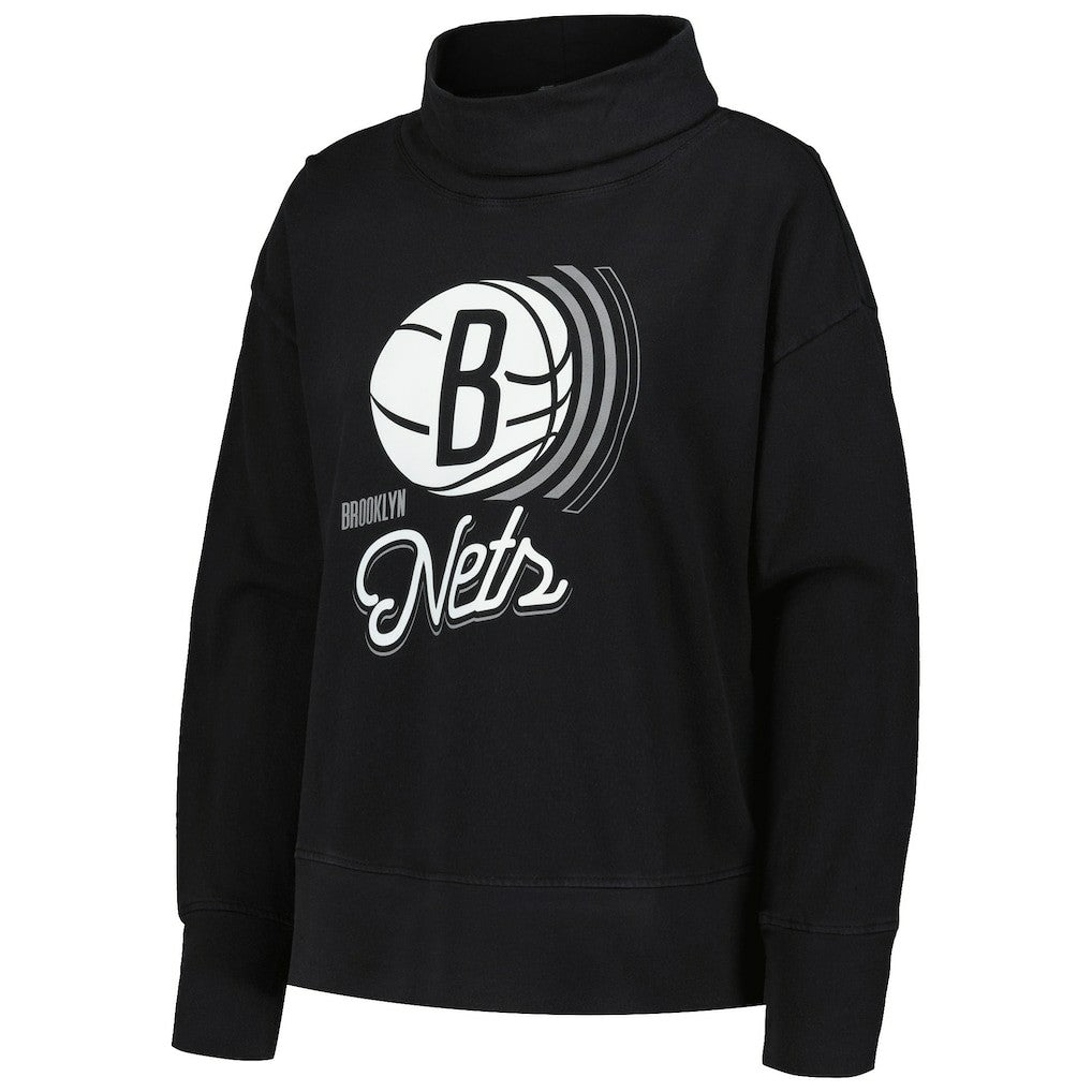 Brooklyn Nets Levelwear Women's Sunset Pullover Sweatshirt Black - NBA