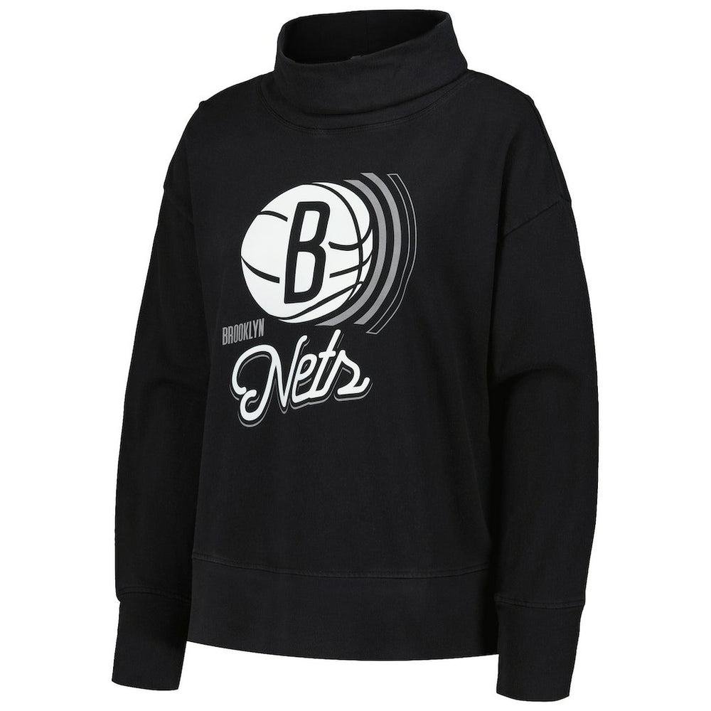 Brooklyn Nets Levelwear Women's Sunset Pullover Sweatshirt Black - NBA