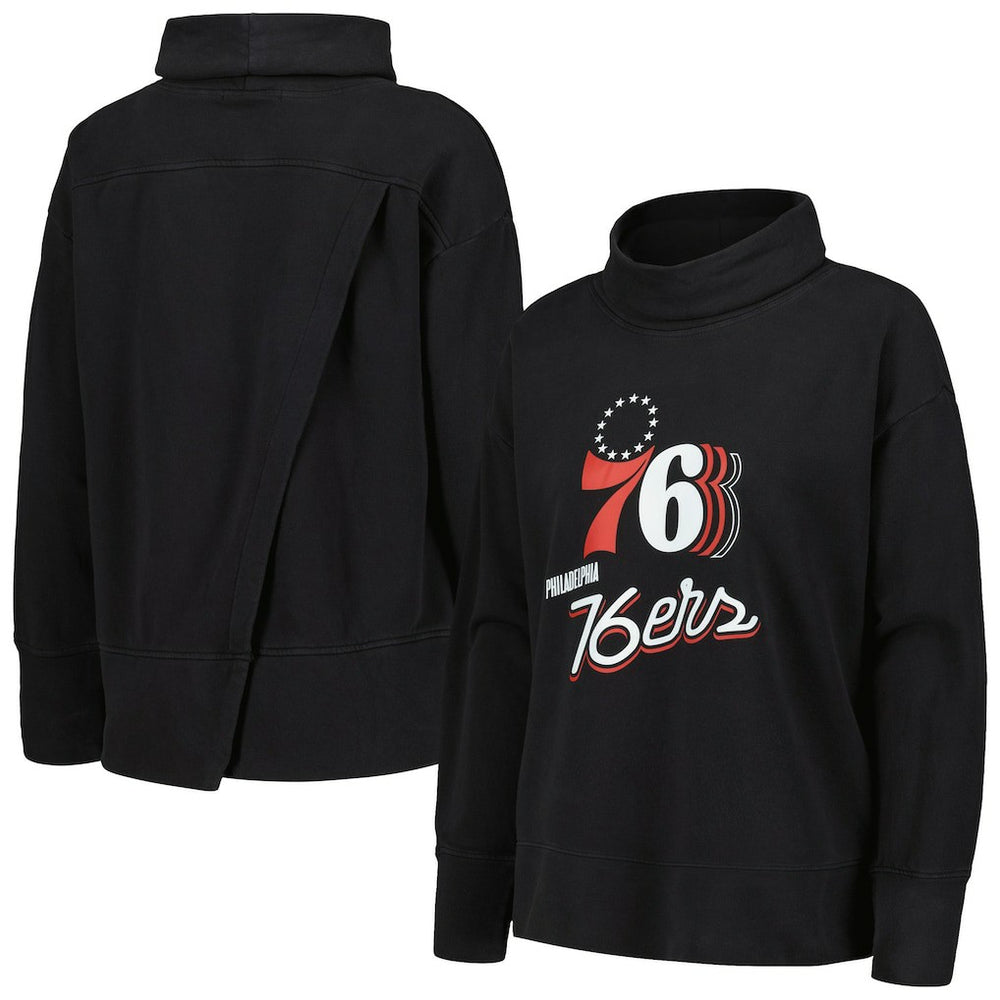 Philadelphia 76ers Levelwear Women's Sunset Pullover Sweatshirt Black - NBA