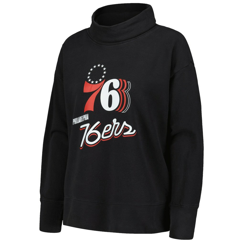 Philadelphia 76ers Levelwear Women's Sunset Pullover Sweatshirt Black - NBA