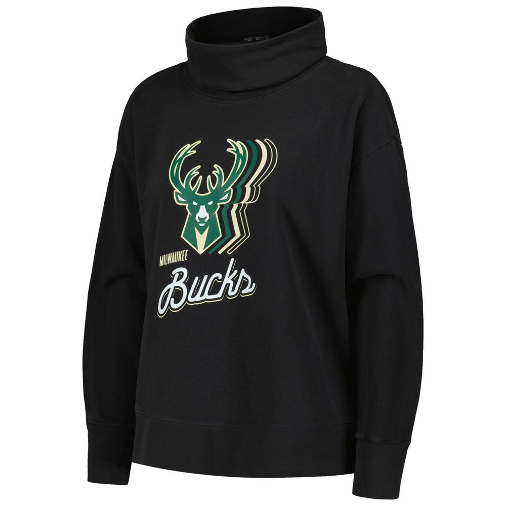 Milwaukee Bucks Levelwear Women's Sunset Pullover Sweatshirt Black - NBA