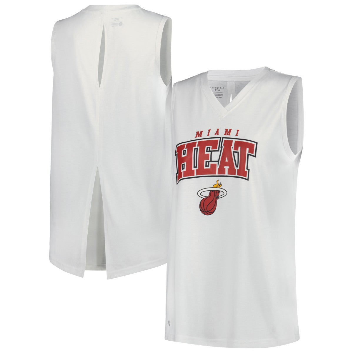 Miami Heat Levelwear Women's Paisley Peekaboo Tank Top White - NBA