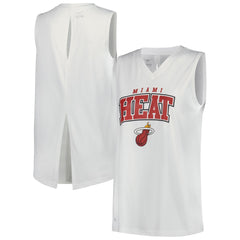 Miami Heat Levelwear Women's Paisley Peekaboo Tank Top White - NBA