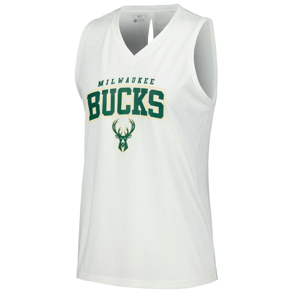 Milwaukee Bucks Levelwear Women's Paisley Peekaboo Tank Top White - NBA
