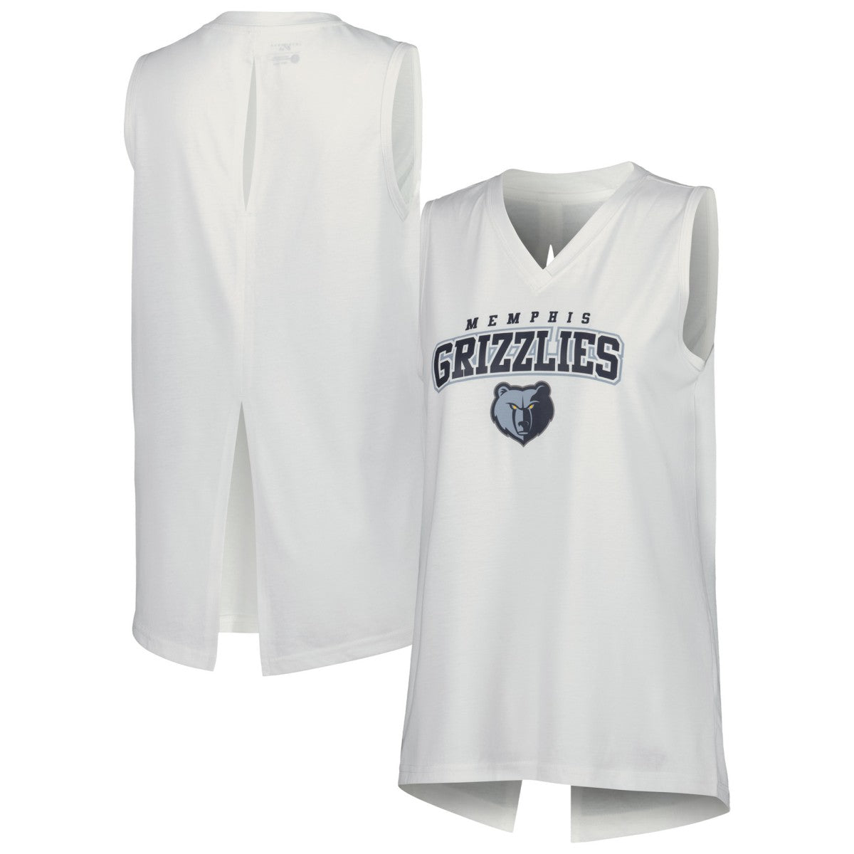 Memphis Grizzlies Levelwear Women's Paisley Peekaboo Tank Top White - NBA