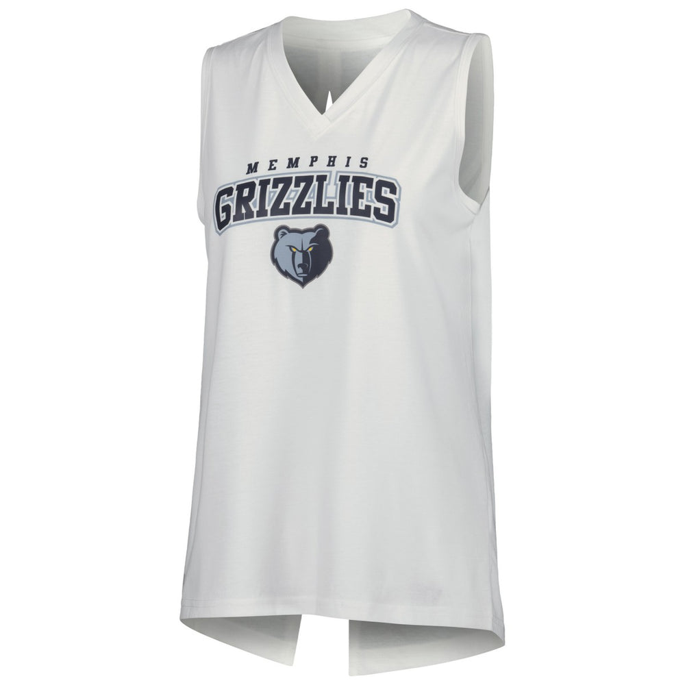 Memphis Grizzlies Levelwear Women's Paisley Peekaboo Tank Top White - NBA