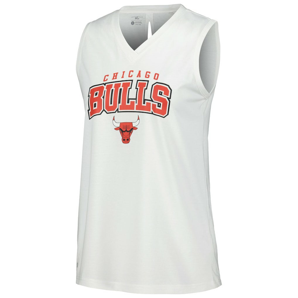 Chicago Bulls Levelwear Women's Paisley Peekaboo Tank Top White - NBA