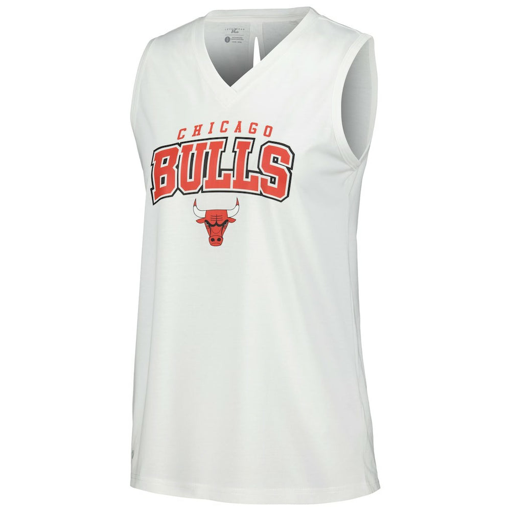 Chicago Bulls Levelwear Women's Paisley Peekaboo Tank Top White - NBA