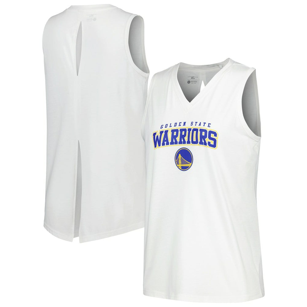 Golden State Warriors Levelwear Women's Paisley Peekaboo Tank Top White - NBA