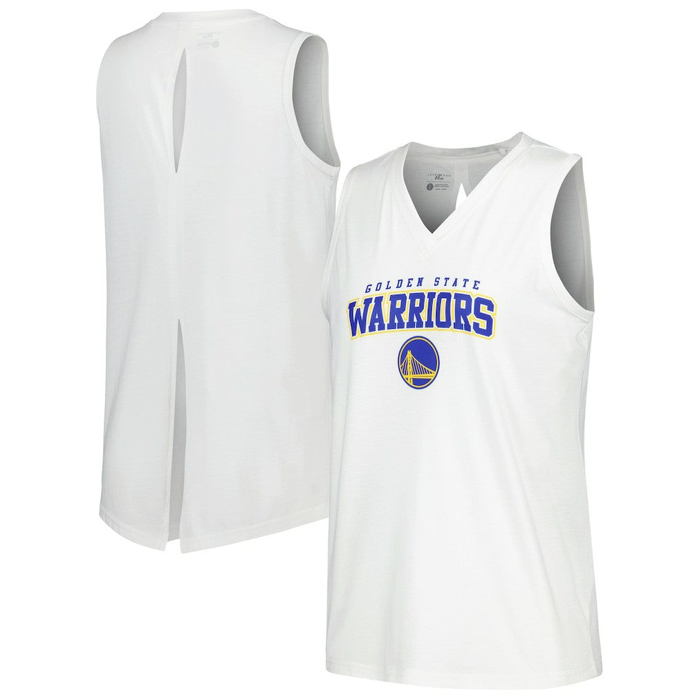 Golden State Warriors Levelwear Women's Paisley Peekaboo Tank Top White - NBA