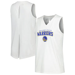 Golden State Warriors Levelwear Women's Paisley Peekaboo Tank Top White - NBA