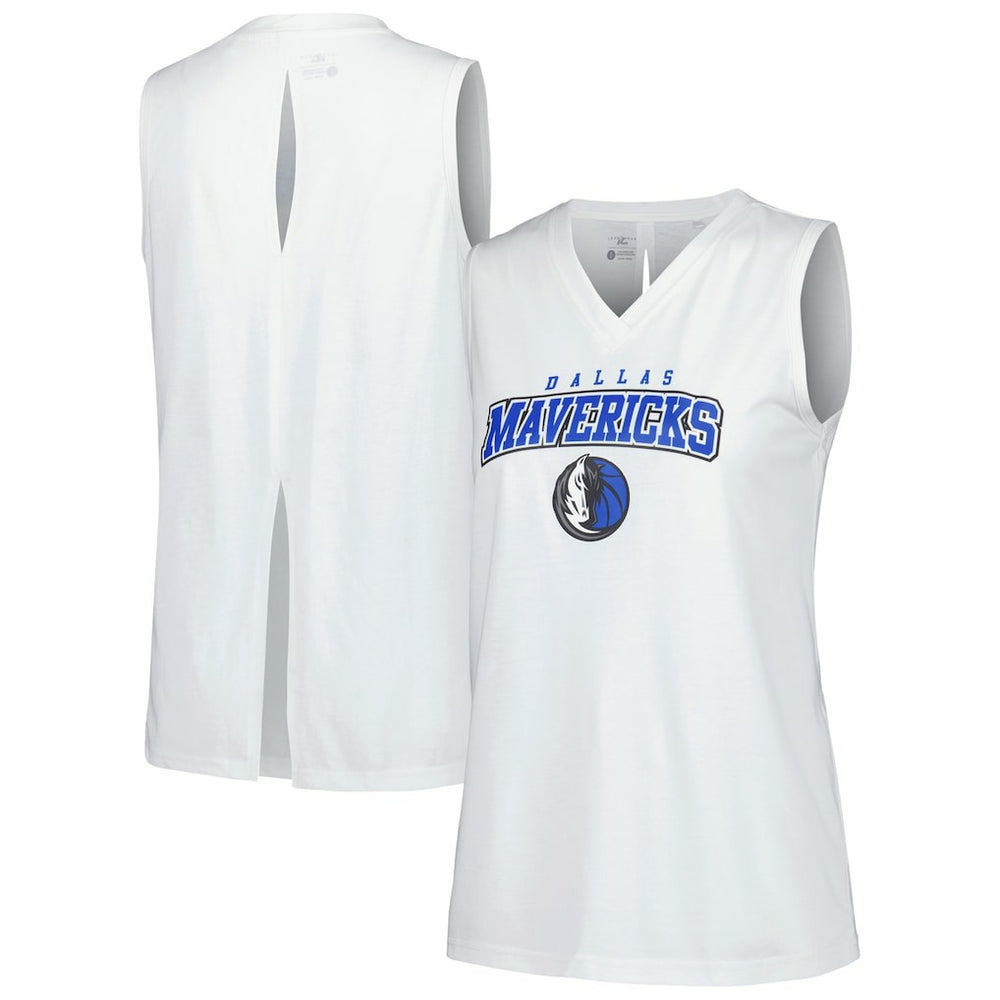 Dallas Mavericks Levelwear Women's Paisley Peekaboo Tank Top White - NBA