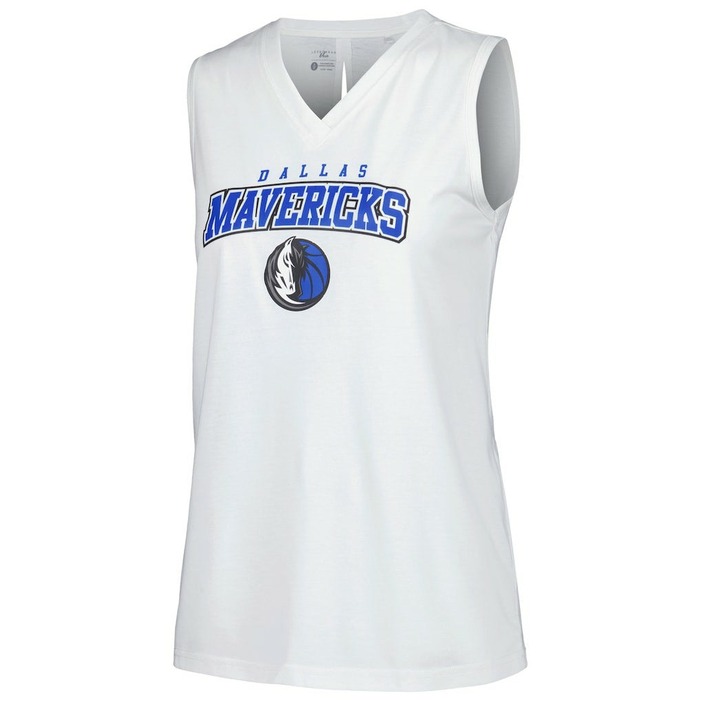 Dallas Mavericks Levelwear Women's Paisley Peekaboo Tank Top White - NBA