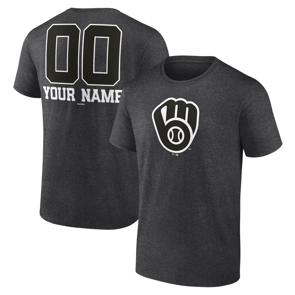 Milwaukee Brewers Personalized Monochrome Name & Number T-Shirt - MLB