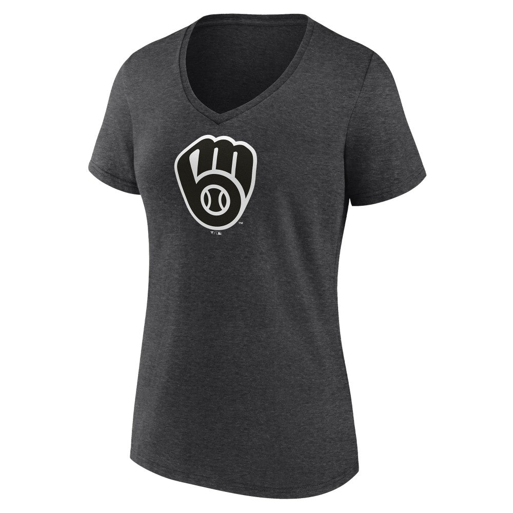 Milwaukee Brewers Women's Personalized Monochrome Name & Number V-Neck T-Shirt - MLB