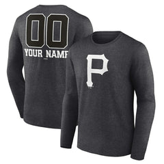 Pittsburgh Pirates Personalized Monochrome Name & Number Long Sleeve T-Shirt - MLB