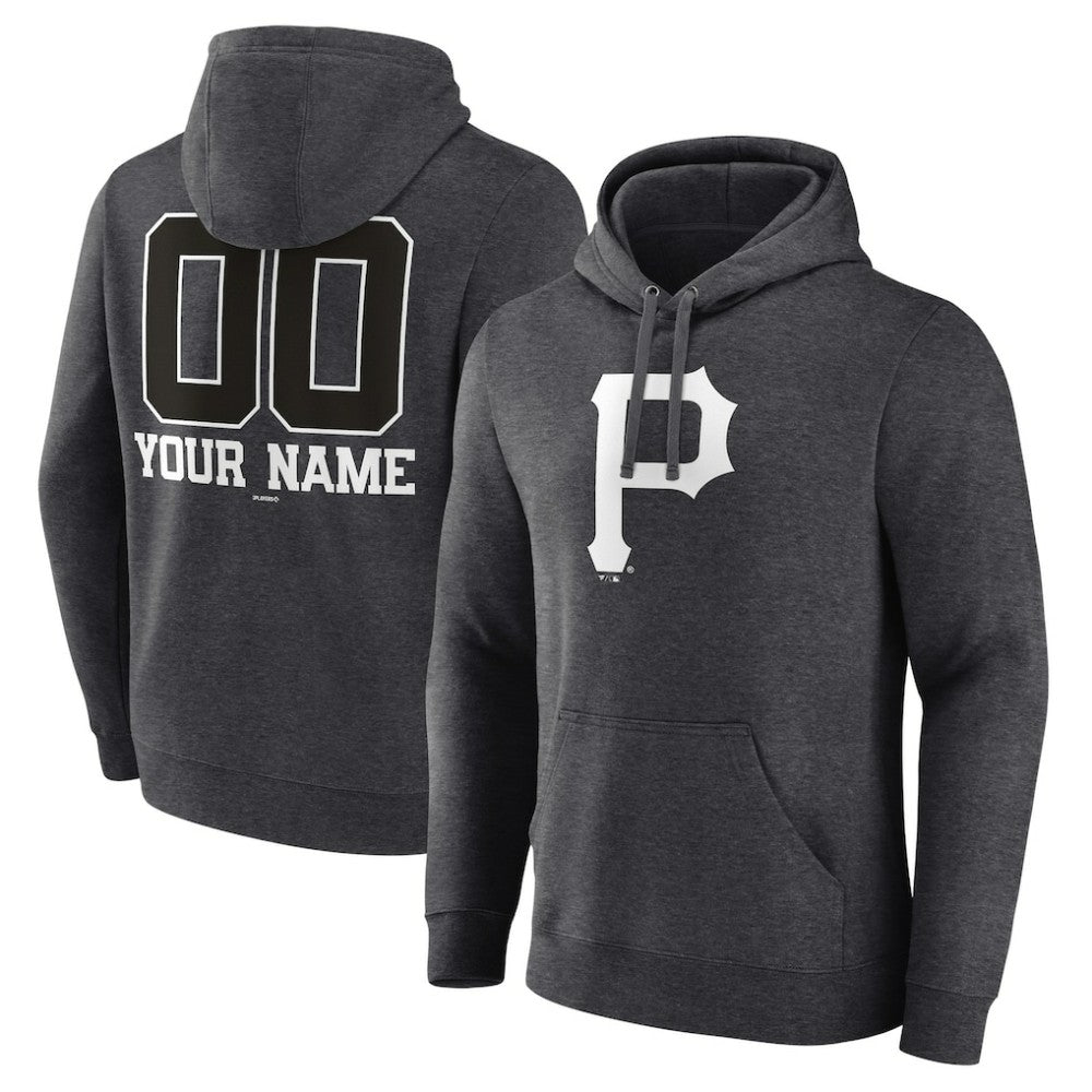 Pittsburgh Pirates Personalized Monochrome Name & Number Pullover Hoodie - MLB