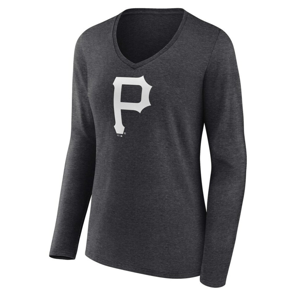 Pittsburgh Pirates Women's Personalized Monochrome Name & Number Long Sleeve V-Neck T-Shirt - MLB