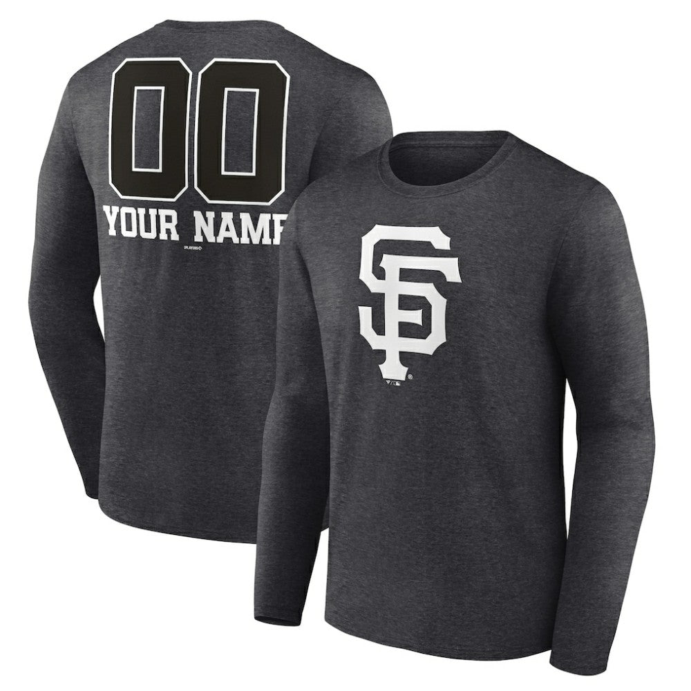 San Francisco Giants Personalized Monochrome Name & Number Long Sleeve T-Shirt - MLB